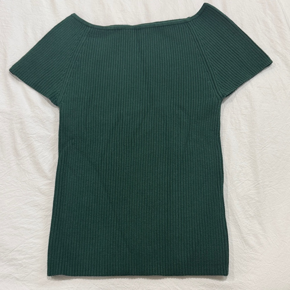 Princess Highway Forest Green Ribbed Top
